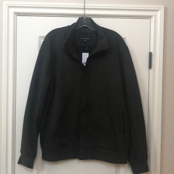 NWT Mens Banana Republic vegan suede jacket Sz XL TG (SKU B) - Picture 4 of 17